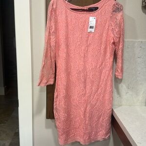 New with tags Sanctuary Pink Sheath Dress with Bateau Neckline and 3/4 Sleeves